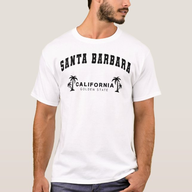 Camiseta Hombre Blanco Santa Barbara, California (Anverso)