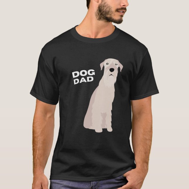 Camiseta Hombre blanco Schnauzer Dog Dad (Anverso)