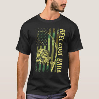 Camiseta Hombre Bobina Cool Baba Bandera Americana Pescador