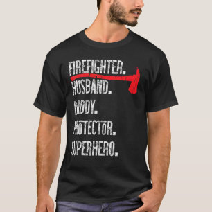 Camiseta Hombre bombero marido papá protector supe