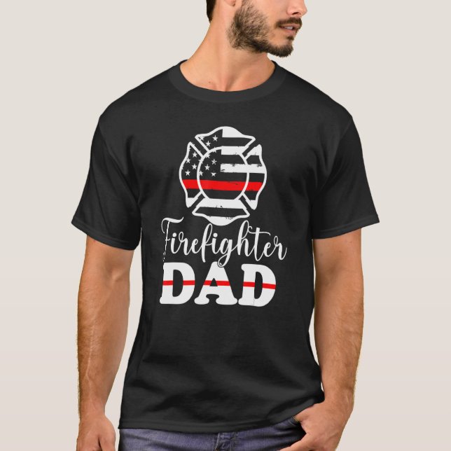 Camiseta Hombre bombero papá se enorgullece del Día de los  (Anverso)