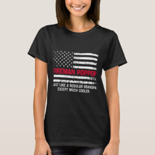 Camiseta Hombre Bombero Pop Bandera Estadounidense Orgullos