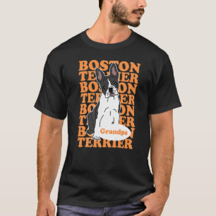 Camiseta Hombre Boston Terrier Abuelo Dueño de Perro Boston