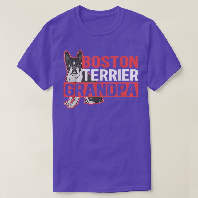 Camiseta Hombre Boston Terrier Abuelo Dueño de Perro Boston (Diseño del anverso)