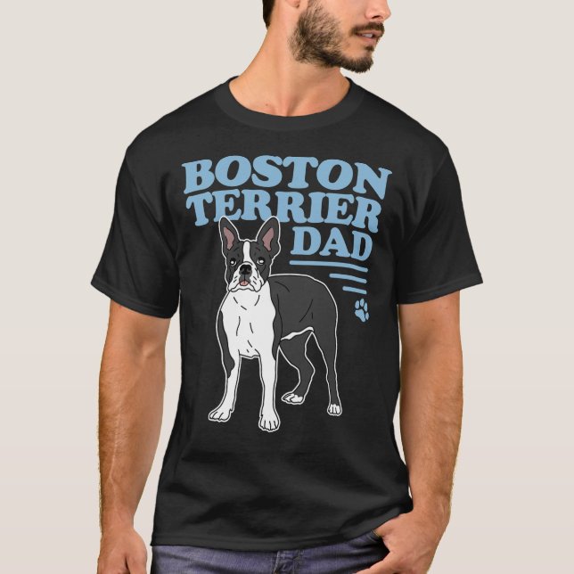 Camiseta Hombre Boston Terrier Dad Dueño de Perro Boston Te (Anverso)