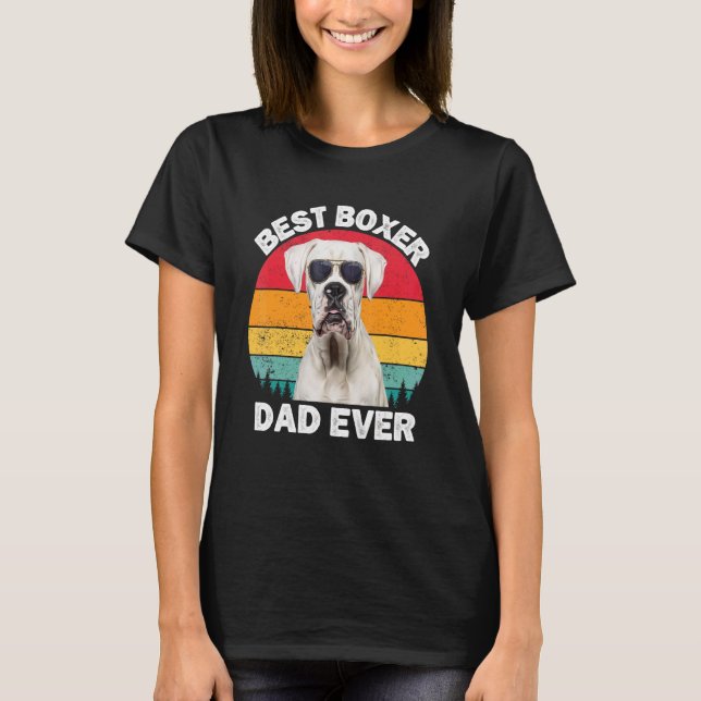 Camiseta Hombre Boxeador Blanco Perro Papá Boxer Papa Vinta (Anverso)