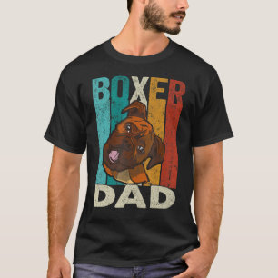 Camiseta Hombre Boxer Dad Dog Retro Viejo Perro Boxer Dad
