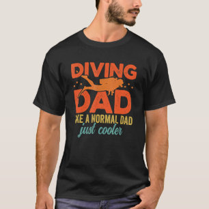 Camiseta Hombre Buceando Papá Buzo Subacuático Snorkel