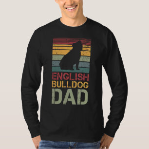 Camiseta Hombre Bulldog Inglés Papá Perros Vintage Paw Paws