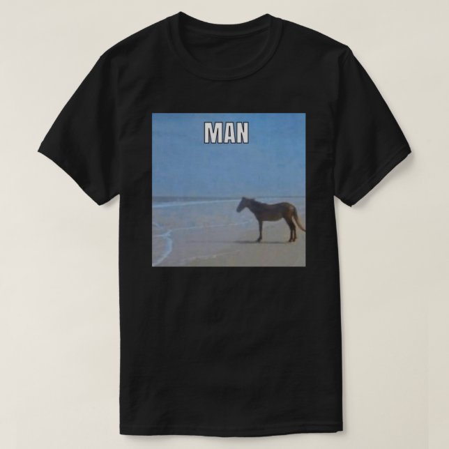 Camiseta Hombre Caballo por Pegatina de Ocean Meme (Diseño del anverso)