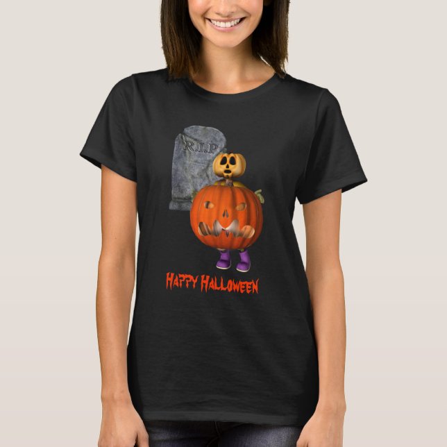 Camiseta Hombre calabaza Tombstone Halloween Funny  (Anverso)