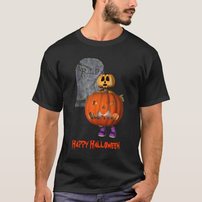 Camiseta Hombre calabaza Tombstone Halloween Funny  (Anverso)
