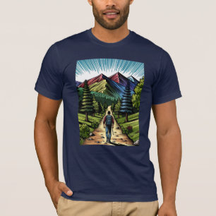 Camiseta Hombre caminando por senderos