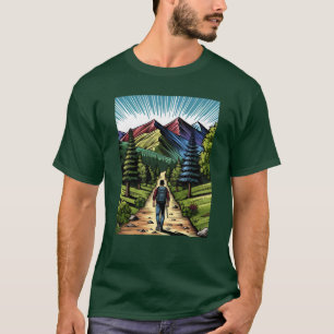 Camiseta Hombre caminando por senderos