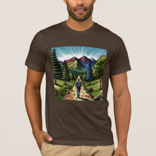 Camiseta Hombre caminando por senderos