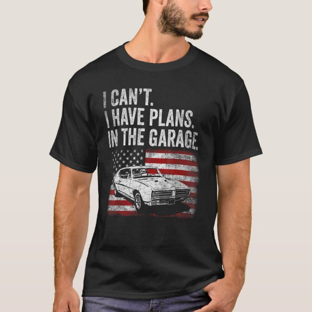 Camiseta Hombre Clásico Auto No Puedo Tener Planes En El Ga (Anverso)