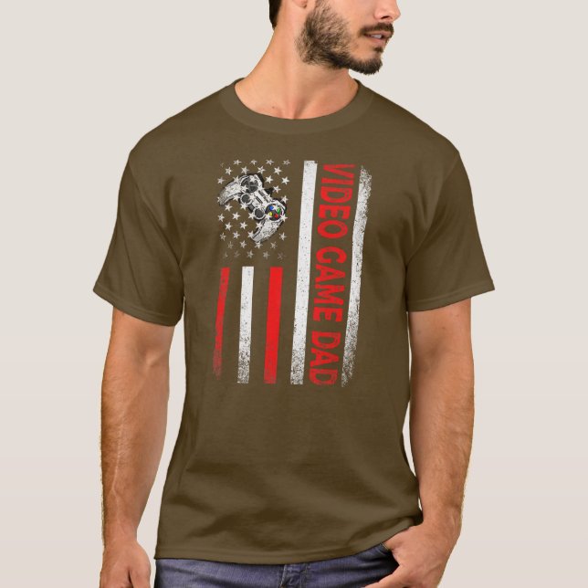 Camiseta Hombre clásico Retro juego de video bandera estado (Anverso)