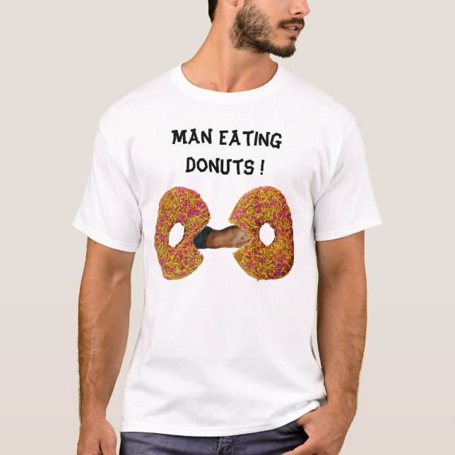 Camiseta ¡Hombre comiendo donas! (Anverso)