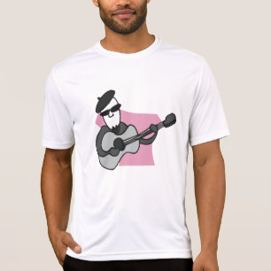 Camiseta Hombre con boina tocando guitarra acústica