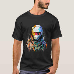Camiseta Hombre con casco personaje de videojuego futurista