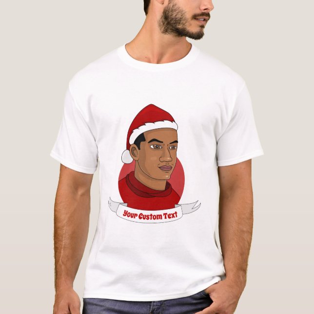 Camiseta Hombre con gorra de Santa Claus personalizado (Anverso)
