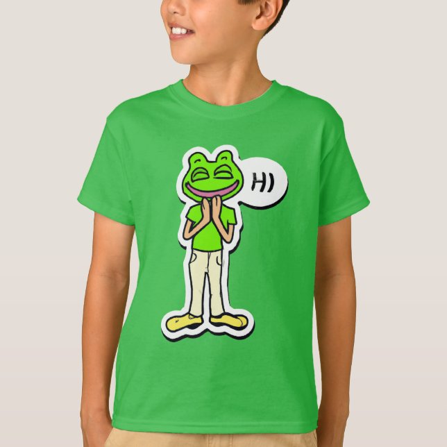 Camiseta Hombre con la cabeza sonriente de la rana Arte de  (Anverso)