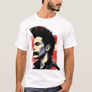 Camiseta Hombre con Mohawk Silenciado con Boca Pegada