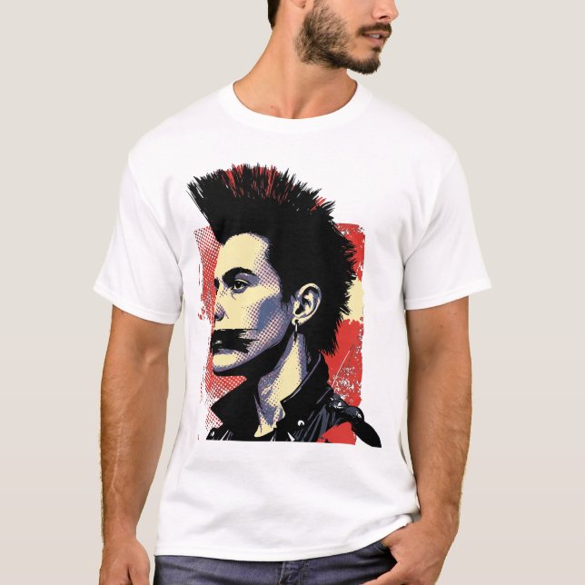 Camiseta Hombre con Mohawk Silenciado con Boca Pegada (Anverso)
