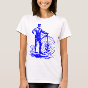 Camiseta Hombre con Penny Farthing - Azul