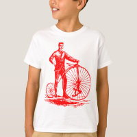 Hombre con Penny Farthing - Rojo
