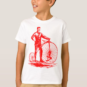 Camiseta Hombre con Penny Farthing - Rojo