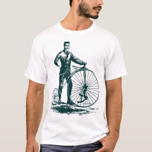 Camiseta Hombre con Penny Farthing - Verde oscuro
