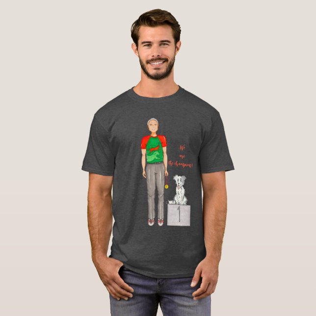 Camiseta Hombre con su perro ganando medalla  (Anverso completo)