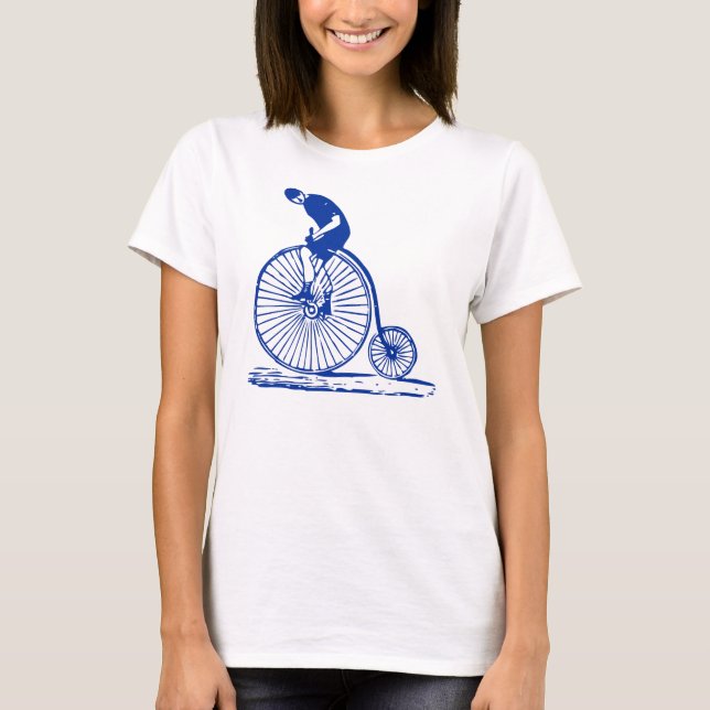 Camiseta Hombre con un penny Farthing - Naval (Anverso)