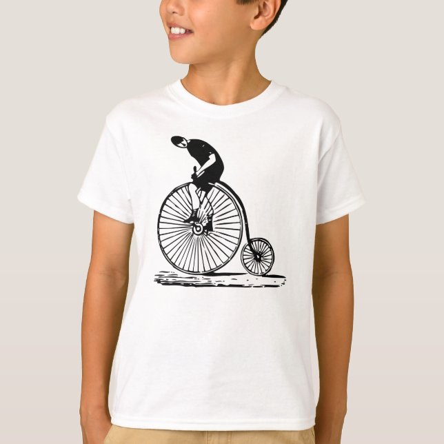 Camiseta Hombre con un penny Farthing - Negro (Anverso)