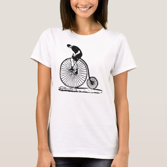 Camiseta Hombre con un penny Farthing - Negro (Anverso)