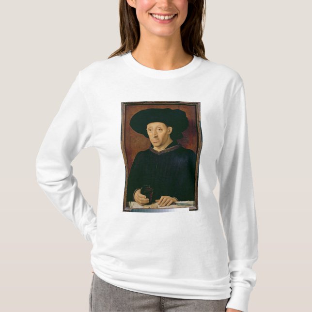 Camiseta Hombre con un vidrio de vino (Anverso)