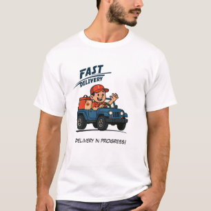 Camiseta Hombre conductor de entrega conduciendo un vehícul