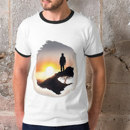 Camiseta Hombre contemplando el amanecer