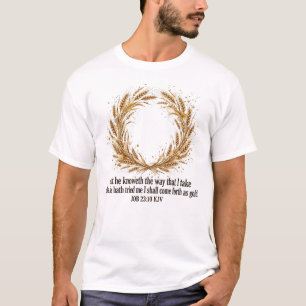 Camiseta Hombre Corona de Trigo Dorado - Job 23:10
