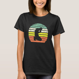 Camiseta Hombre Cristiano Rezando Silhouette Retro Religios