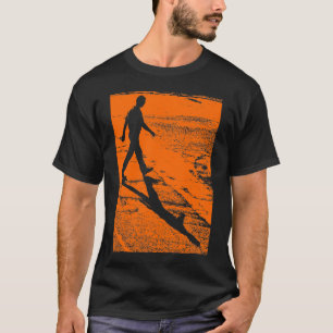 Camiseta Hombre Cruzando una Calle - En Naranja
