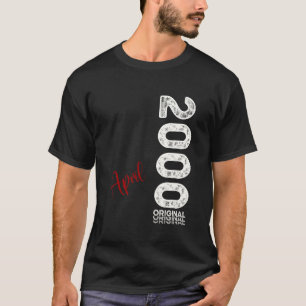 Camiseta Hombre Cumpleaños 25 Original Abril 2000 25 Años H