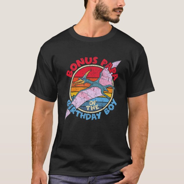 Camiseta Hombre Cumpleaños I Bonus Papa I Pterodactylus I F (Anverso)