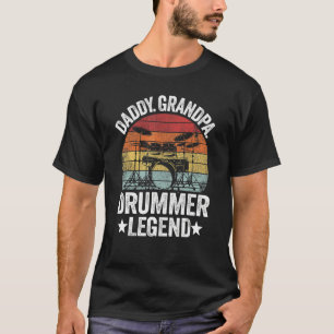 Camiseta Hombre Daddy Abuelo Baterista Leyenda Batería Vint
