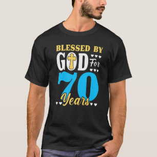 Camiseta Hombre De 70 Años Bendecida Por Dios Durante 70 Añ
