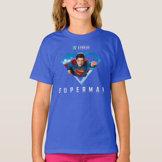Camiseta Hombre de acero en vuelo (Anverso)