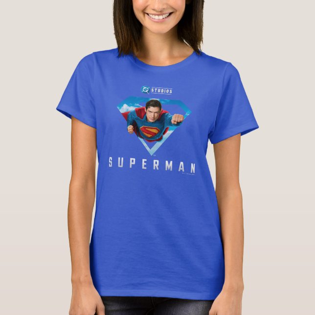 Camiseta Hombre de acero en vuelo (Anverso)