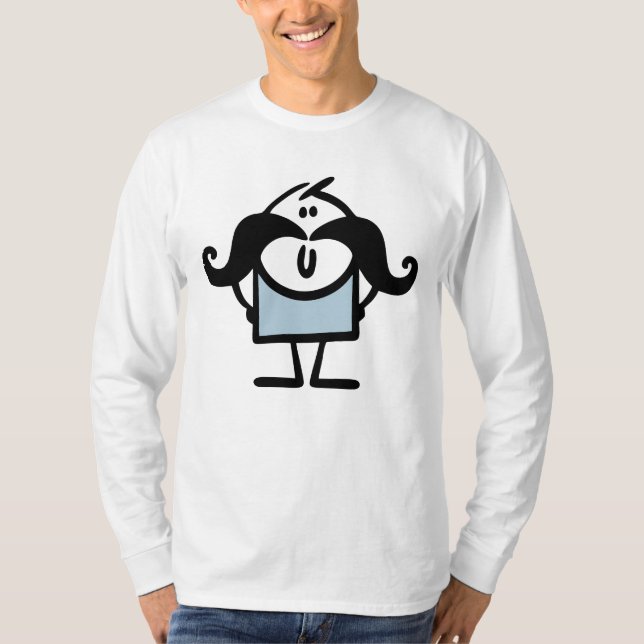 Camiseta Hombre de bastón gracioso con bigotes (Anverso)