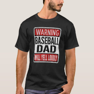 Camiseta Hombre de béisbol padre Signo de advertencia Fun j